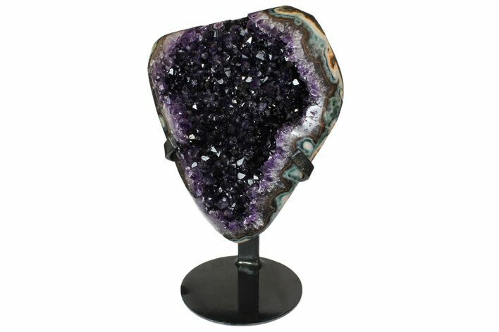 Amethyst Geode Section on Metal Stand - Uruguay #139803